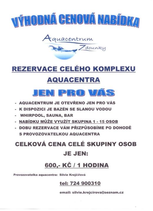 aquacentrum - nabídka